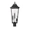 Z-Lite Gannon 3 Light Outdoor Post Mount Fixture, 10in. W x 26.75in. H, Black 5008PHBR-BK - alternate 6